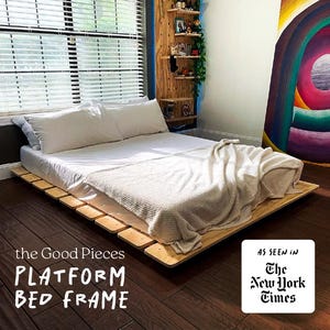 Handmade Wooden Low Profile Platform Bed Frame