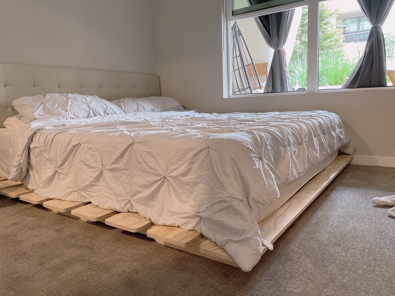 Handmade Wooden Low Profile Platform Bed Frame image 8