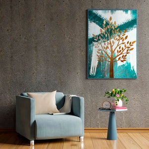 TREE PAINTING | wall art, painting, art print, canvas art, abstract art, minimalist art, oil painting, living room art, large wall, artwork