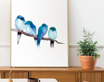 BLUE JAY PRINT | wall art, painting, art print, canvas wall art, abstract wall art, abstract art, minimalist wall art, acrylic painting, art