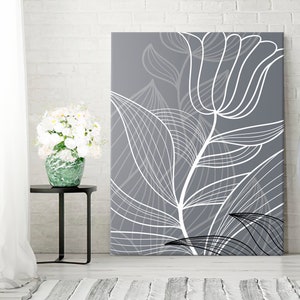 TULIPS OUTLINE PRINT | set of prints, wall art, painting, art print, canvas wall art, abstract painting, modern wall art, office wall art