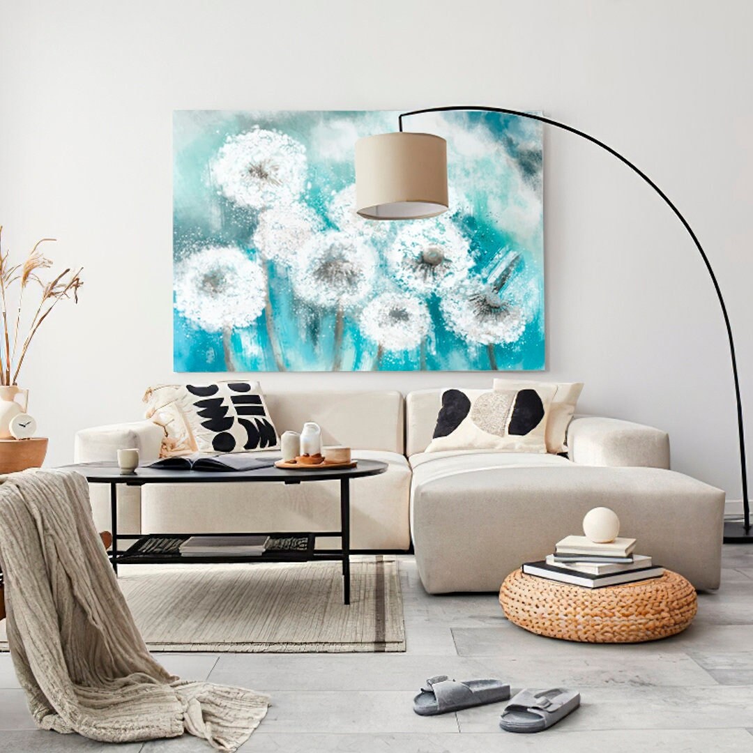DANDELION PAINTING Wall Art Painting Art Print Canvas Etsy