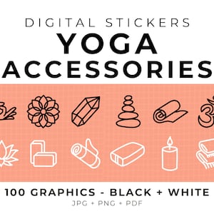 Yoga Digital Stickers for Yoga Digital Planners Yoga Props for Yoga Teacher Training Digital Stickers for Yoga Teacher Yoga Planner Yoga Mat
