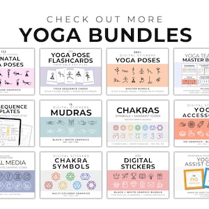 Yoga Pose Stick Figure Graphics | Yoga Teacher Training Digital Download for yoga class planner Yoga graphic tools for digital planner poses image 9