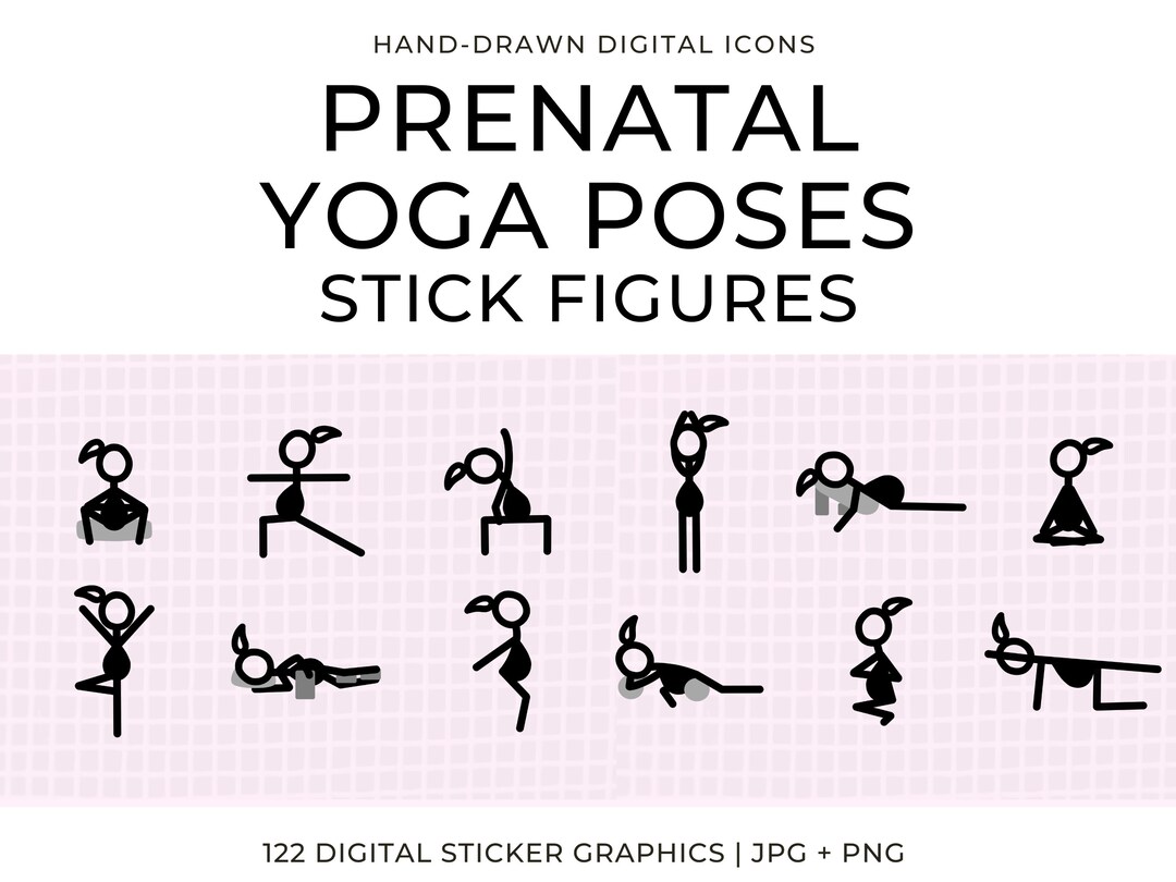 Prenatal Yoga Digital Stickers for Expecting Mothers Pregnancy Yoga