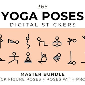 COMPLETE Yoga Pose Sticker Bundle Yoga Stick Figure for Yoga Teacher Training Tool Digital Yoga Sticker Yoga Sequence Pose Digital Planner