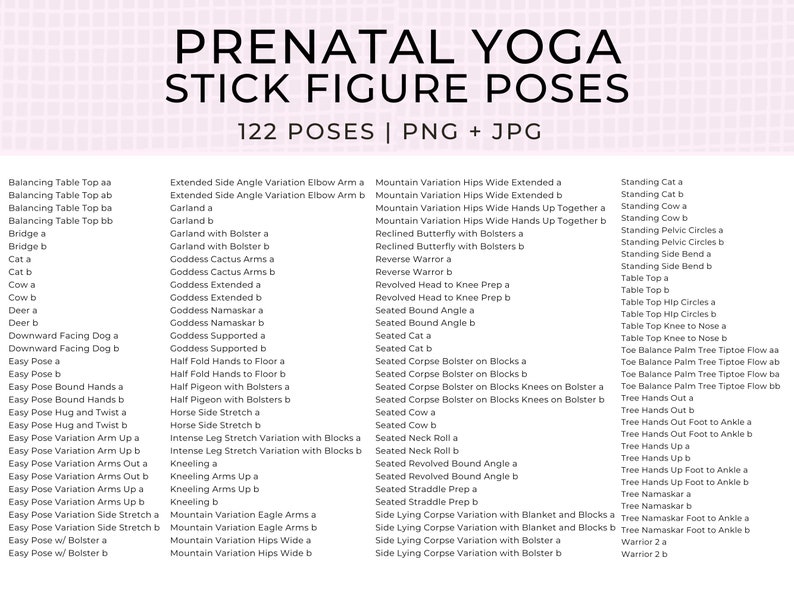 Prenatal Yoga Poses for Expecting Mothers Pregnancy Yoga Poses - Etsy