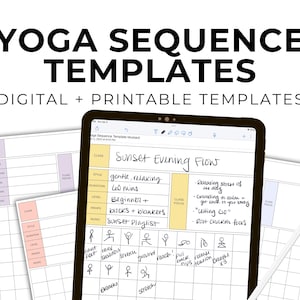 Yoga Class Planner Yoga Sequence Template for yoga teacher training Yoga pose flow templates for Canva yoga digital planner yoga instructors