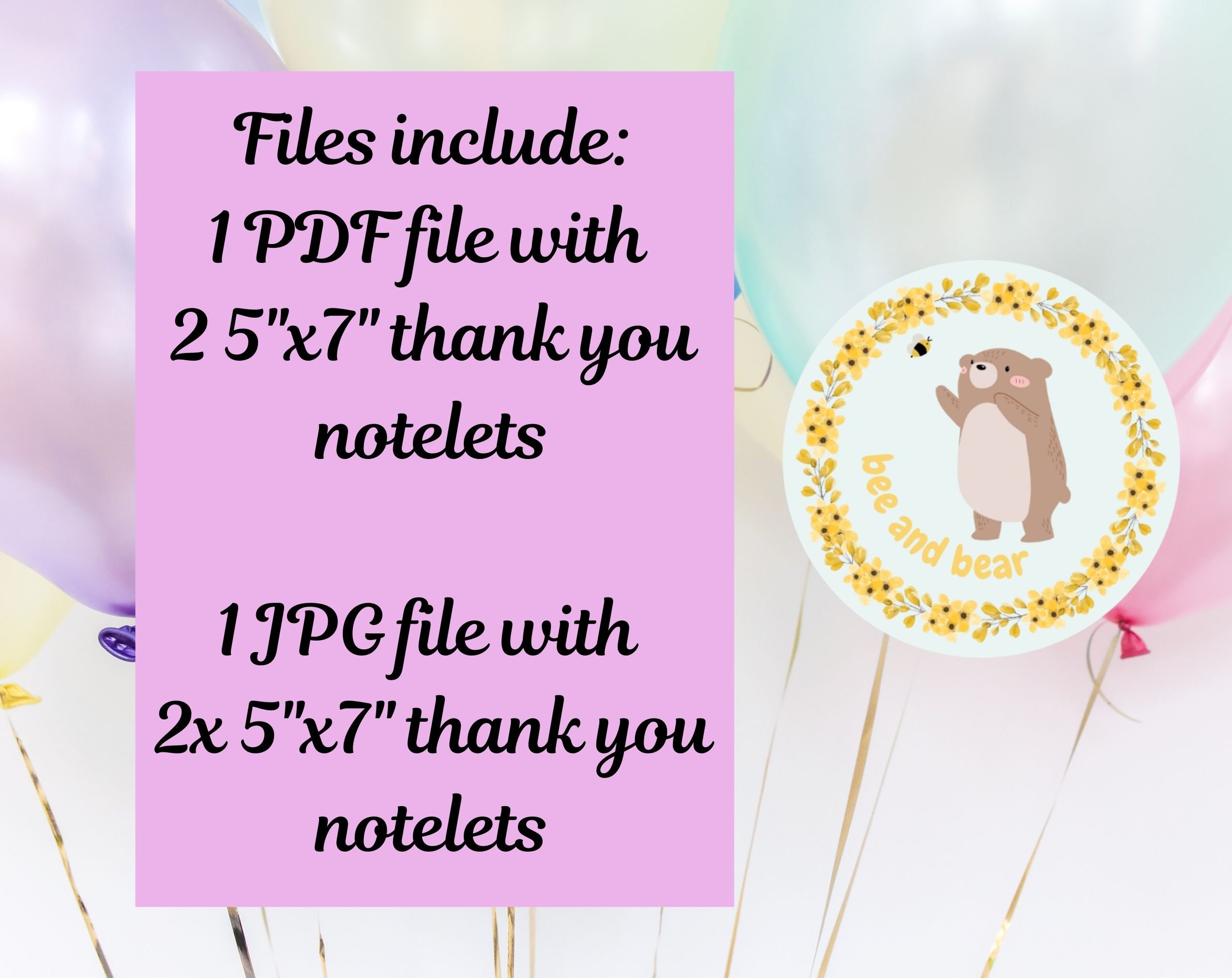 Thank You Notes Birthday Thank You Notelets Digital Download - Etsy