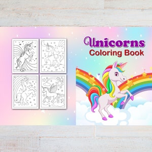 Unicorns Coloring Book, Coloring Unicorns Pages, Kids Unicorn Coloring Book, Unicorns Coloring pages, Coloring book for kids