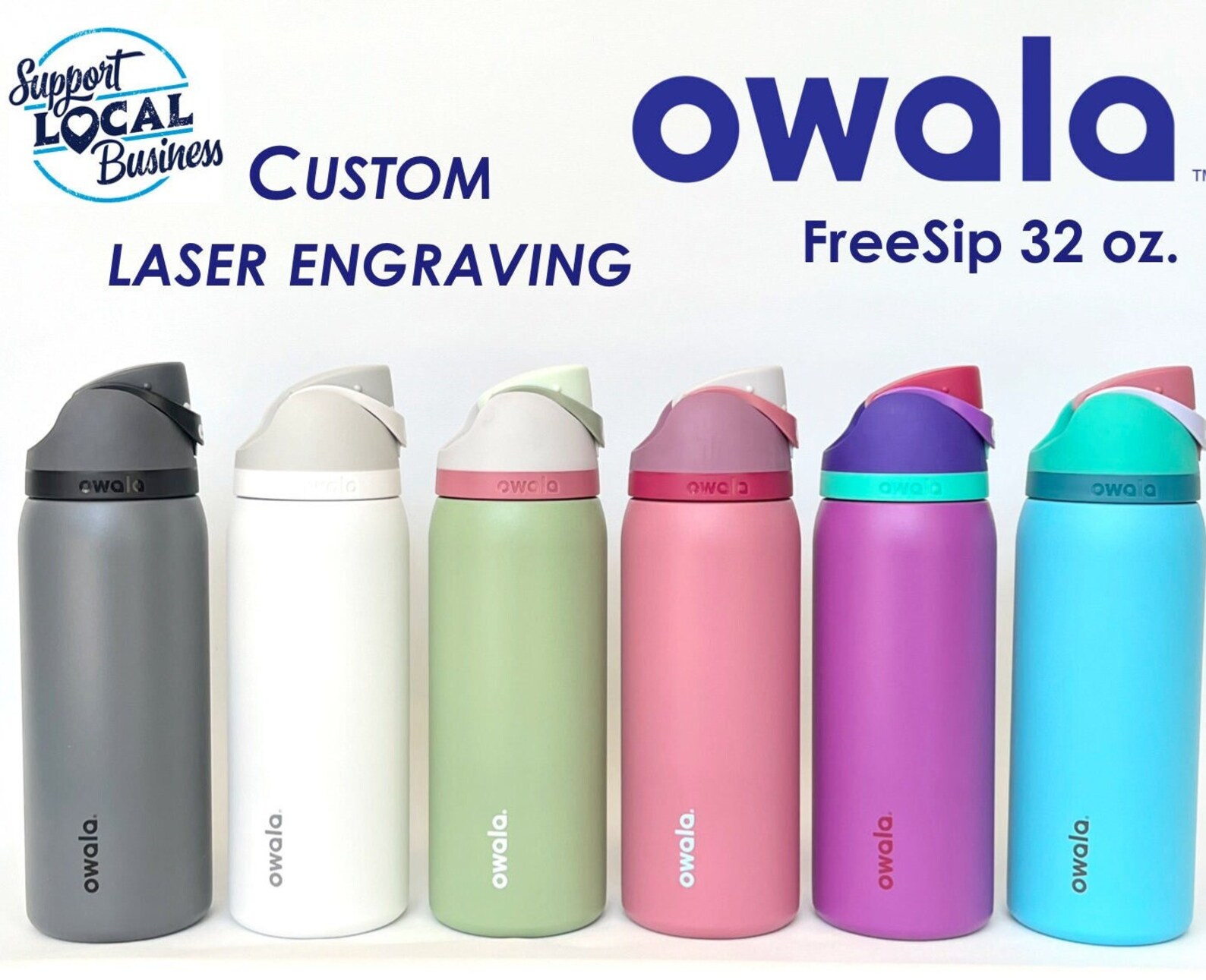 Owala Free Sip 32 Oz. Personalized Water Bottle Limited Etsy