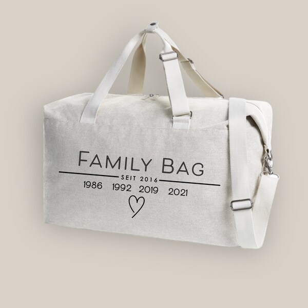 Family Bag personalisiert | Kliniktasche| Baby Shower Geschenk | Weekender Bag| Mama Tasche Krankenhaus | Reisetasche |