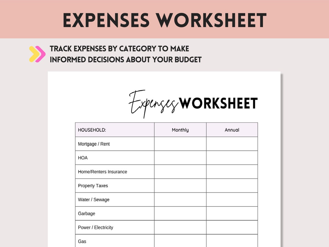 Monthly Expense Worksheets, Bill Tracker Printable, Expense Tracker ...