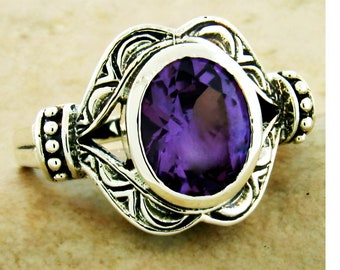 Vintage Estate 3.00 Carat Color Changing Alexandrite Ring In 925 Solid Sterling Silver         1076