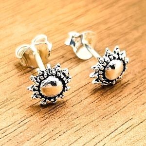 925 Sterling Silver Sun Stud Earrings, Dainty Celestial Jewelry, Everyday Wear, Unique Birthday Or Anniversary Present 2053