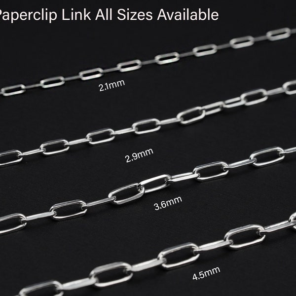 925 Sterling Silver Paperclip Chain Necklace, Diamond-Cut Finish, Perfect Fashion Accessory, Unique Unisex Gift, Ideal Birthday Present