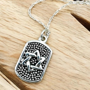 925 Sterling Silver Star of David Lightweight Pendant -  Hanukkah Religious Symbolic Jewelry for Men & Women, Adjustable Chain Option 1185