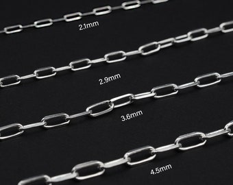 925 Sterling Silver Paperclip Chain Necklace, Diamond-Cut Finish, Perfect Fashion Accessory, Unique Unisex Gift, Ideal Birthday Present