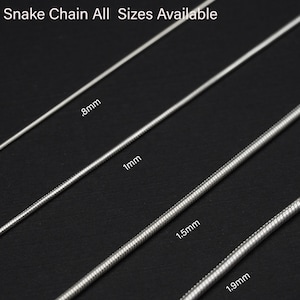 Sterling Silver Snake Chain Necklace: Flexible Italian 925 Silver