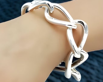 Chic 925 Sterling Silver Curb Link Bracelet - Lightweight Oval Chain 1448