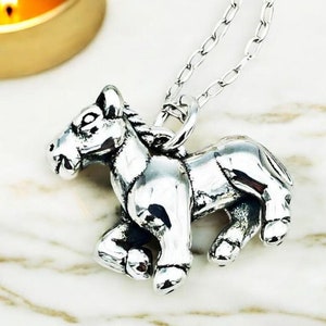 Horse Pendant Necklace - 925 Sterling Silver - Lightweight Equestrian Jewelry - Perfect Birthday Gift, 18&quot; Cable Link Necklace Optional 1424