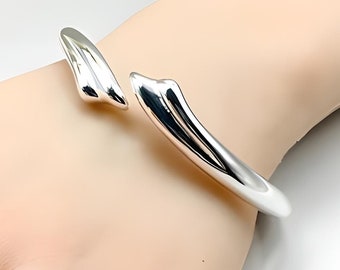 アクセサリー Vintage Silver Wide Wave Caff Bangle 925 Stylish 20 Gram 925 Sterling Silver Adjustable Wave Cuff