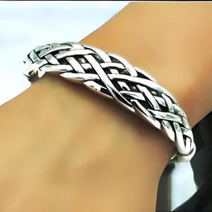925 Sterling Silver Braided Bangle - Delicate 6.75&quot; Bracelet, Lightweight Elegance, Stylish Birthday or Anniversary Gift Unique Present 1537