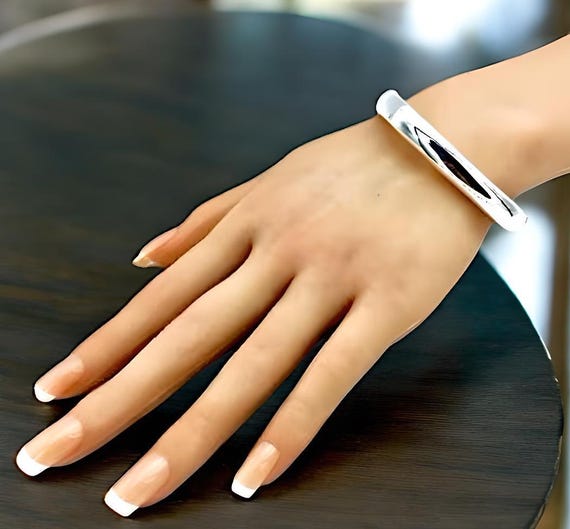 アクセサリー silver 925 simple design bangle 925 Sterling Silver Rolling Bangle - Sleek Simple Design, 6