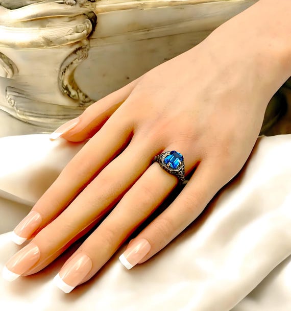 Mystic Topaz Carat Topaz Ring Vintage London Blue Topaz Ring