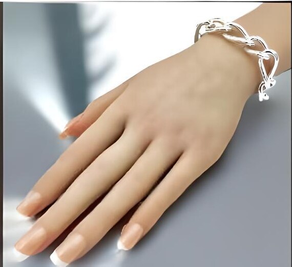 925 Sterling Silver Curb Link Bracelet, Sleek Lightweight