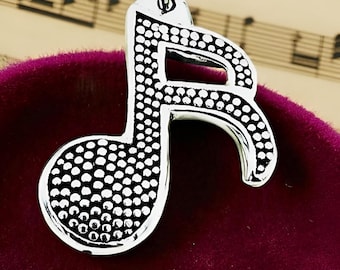 925 Sterling Silver Music Note Pendant Necklace - Lightweight Gift for Musicians 1456