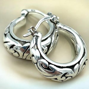 925 Sterling Silver Filigree Hoop Earrings, Lightweight and Delicate,Perfect Accessory for Any Outfit,Ideal Jewelry Gift,Unique Present 1503