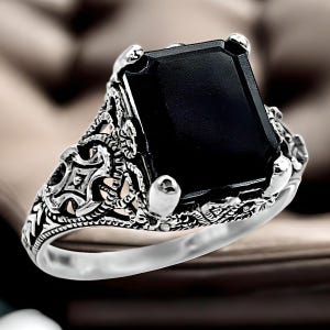 925 Onyx Ring - Etsy 925 Onyx Ring - Etsy