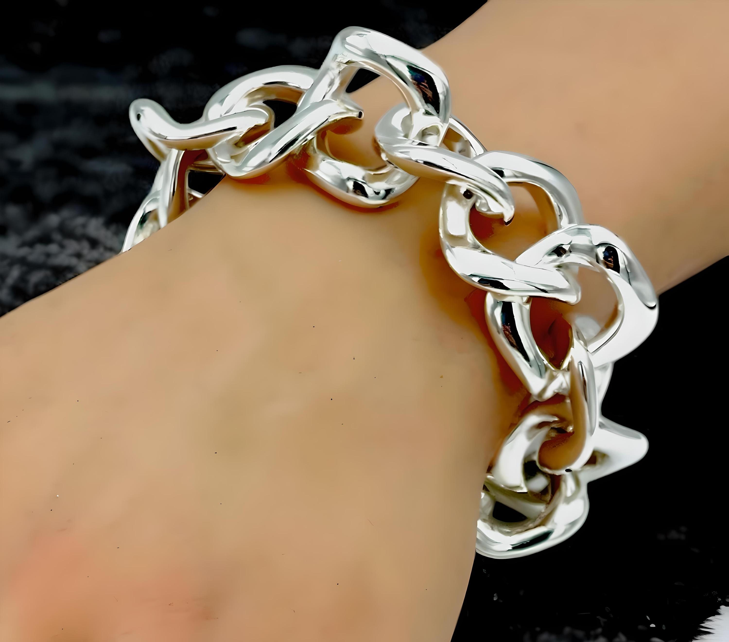 SILVER925 HEAVY OVAL LINK BRACELET/シルバー 925 Sterling Silver CZ Oval Link Chain Bracelet | eBay