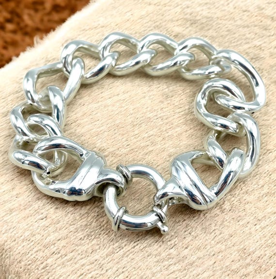 Sterling Silver Curb Link Bracelet: Lightweight 8