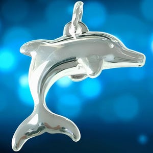 925 Sterling Silver Dolphin Pendant: Lightweight Ocean-Inspired Charm 1624 Pendant Only