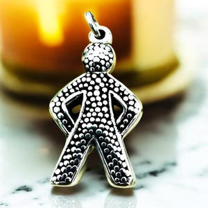 925 Sterling Silver Boy Silhouette Necklace: Mother&#39;s Keepsake Pendant, Optional Adjustable Chain 1504