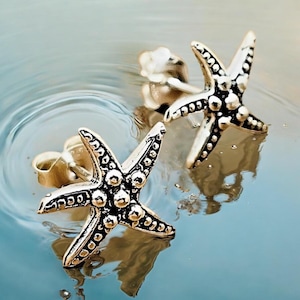925 Sterling Silver Starfish Stud Earrings, Dainty Push-Back Earrings, Beach-Inspired Jewelry, Perfect Gift for Ocean Lovers 2049
