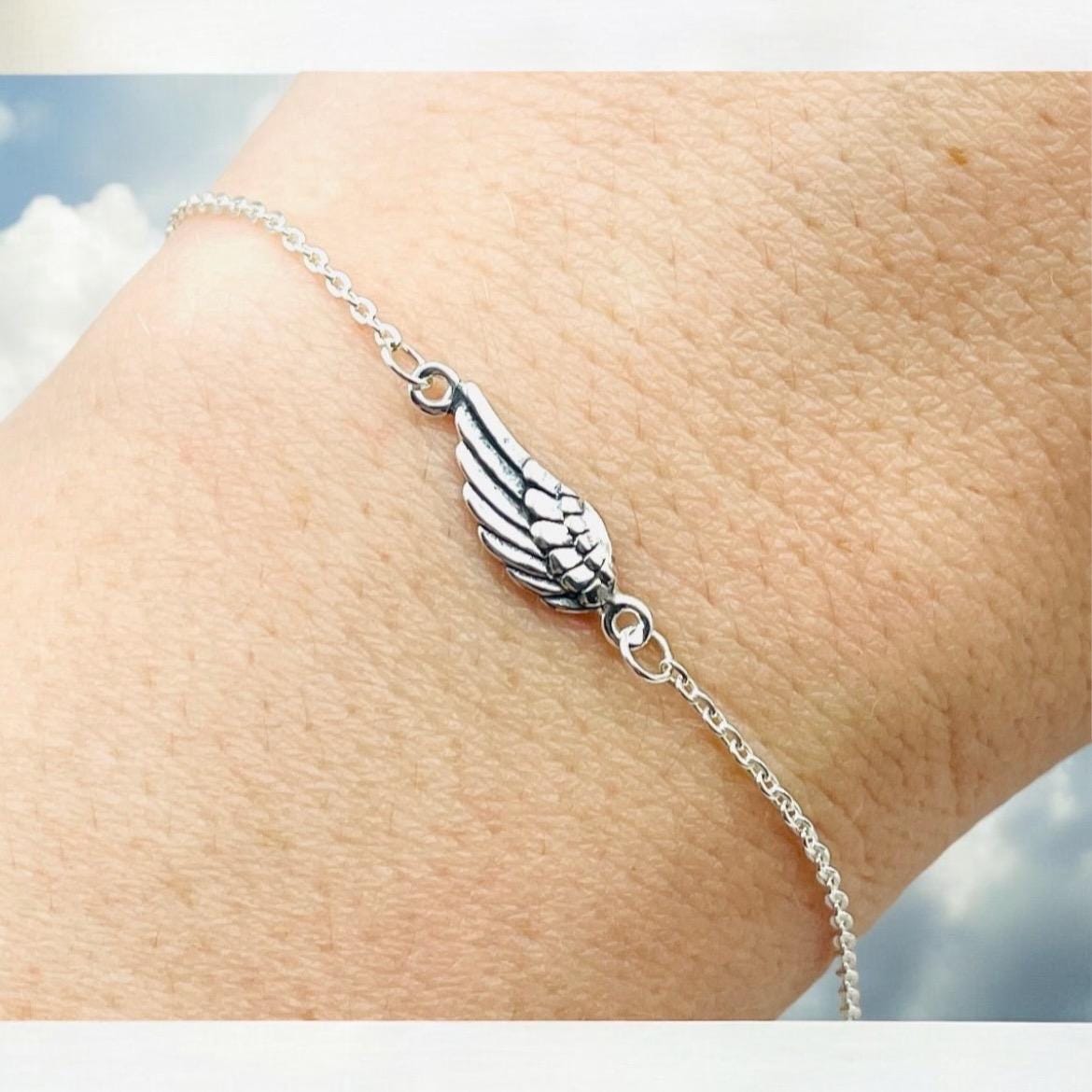 925 Sterling Silver Angel Wings Bracelet - Dainty Angelic