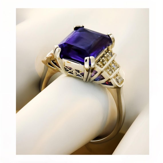 Bague en filigrane d'améthyste vintage Estate 3,00 carats en