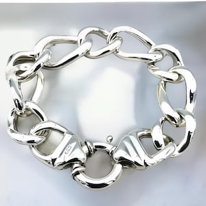 925 Sterling Silver Plated Bold Chain Link Bracelet - 10mm Wide, Stylish & Versatile