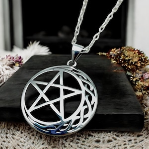 Celtic Moon & Star Pendant in 925 Sterling Silver, Mystical Celestial Necklace, Spiritual Enthusiast Charm, Optional Adjustable Chain 1712