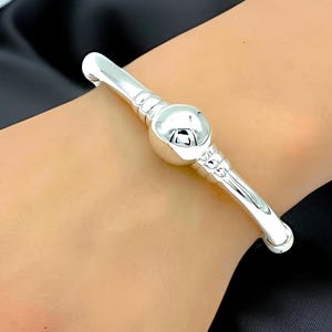 6.5&quot; Classic Cape Cod Ball Bracelet, 925 Sterling Silver Bangle, Lightweight Jewelry For Everyday Wear, Thoughtful Anniversary Gift 1540