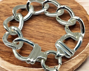 925 Sterling Silver Vintage Double Rolo Link Bracelet 7 1/4