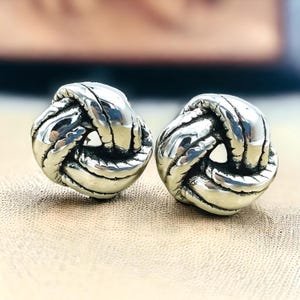 Love Knot Stud Earrings in Sterling Silver - Dainty 925 Jewelry -Romantic Gift Present for Girlfriend or Wife,Chic Studs for Daily Wear 1194