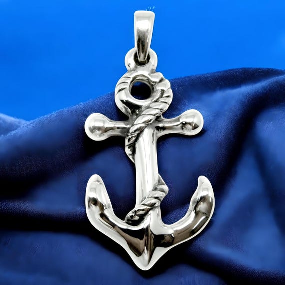 Nautical Anchor and Rope Pendant Sterling Silver, Pendant Only Nautical Anchor and Rope Pendant Sterling Silver, Pendant Only