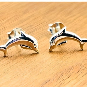 Dainty 925 Silver Dolphin Earrings, Secure Push Back Style, Coastal Chic Accessories, Unique Gift for Dolphin Enthusiasts,  2055