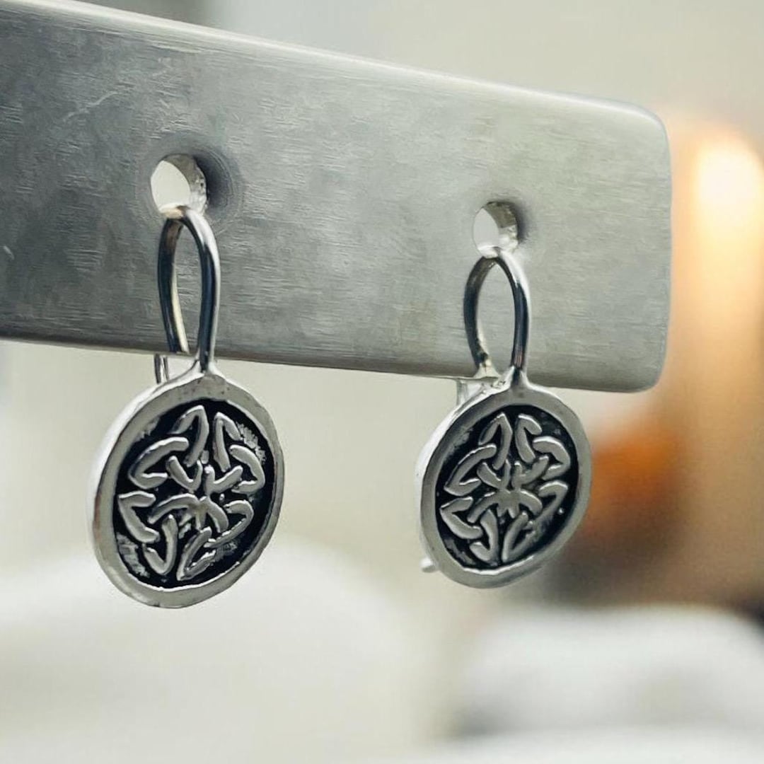 Celtic Knot 925 Sterling Silver Hook Earrings 2116 - Etsy