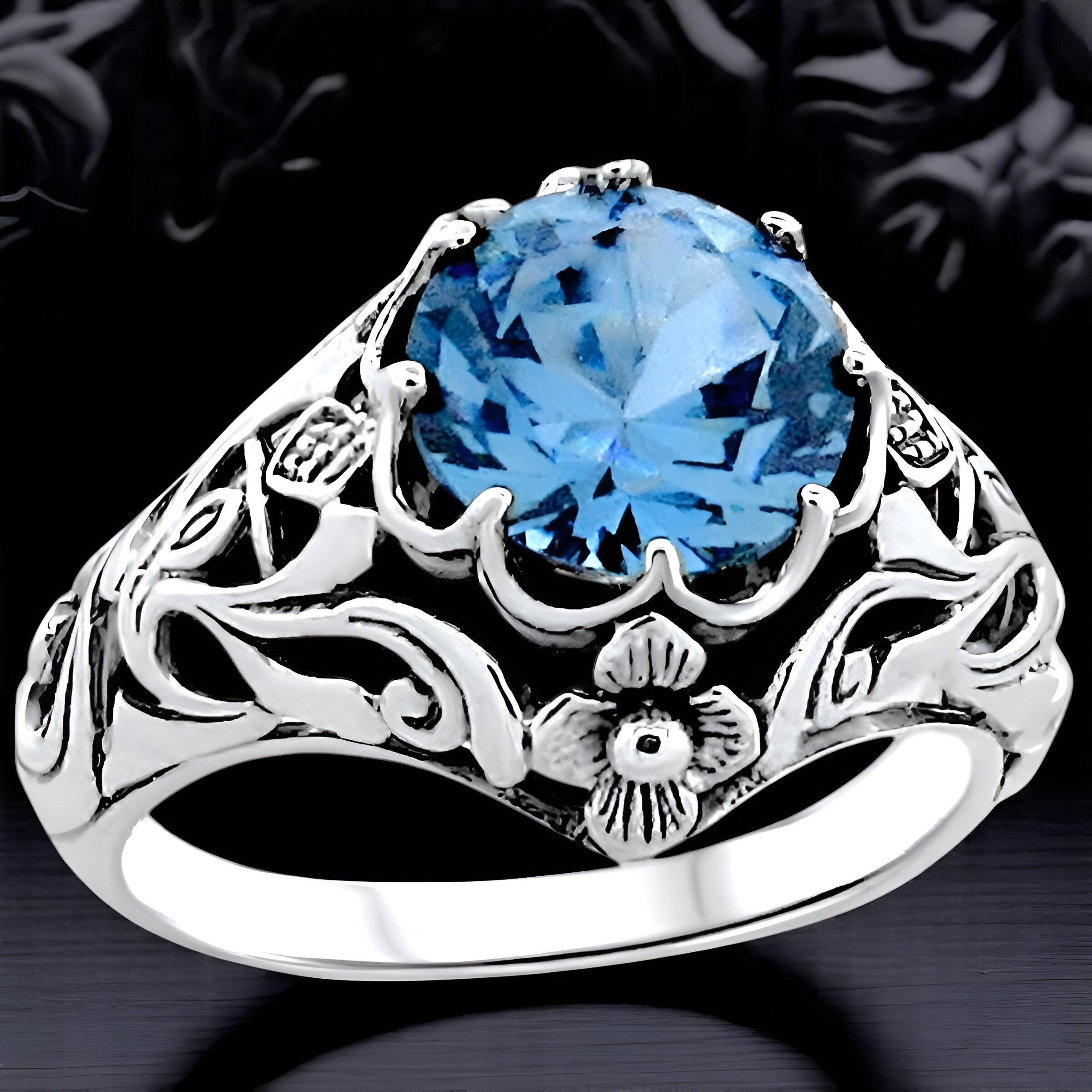 wizble Pinky Ring Aquamarine Silver925
