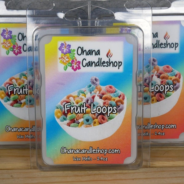 Fruit Loops Scented Wax Melts, Cereal Scented, Fruit Loops Wax Melts, Fruit Loops, Strong Scented, Long Lasting Wax Melts, Ohana Candleshop